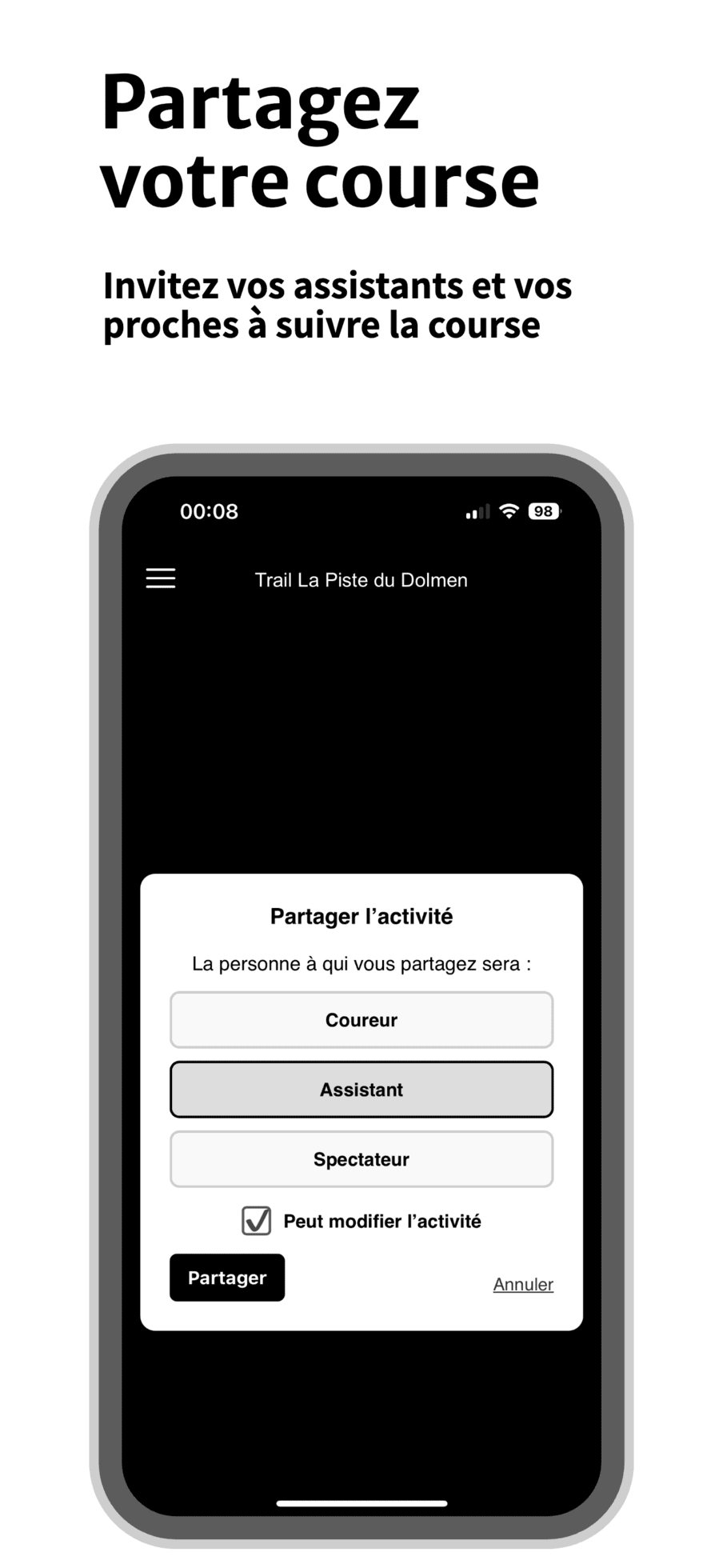 Capture de l'application mobile